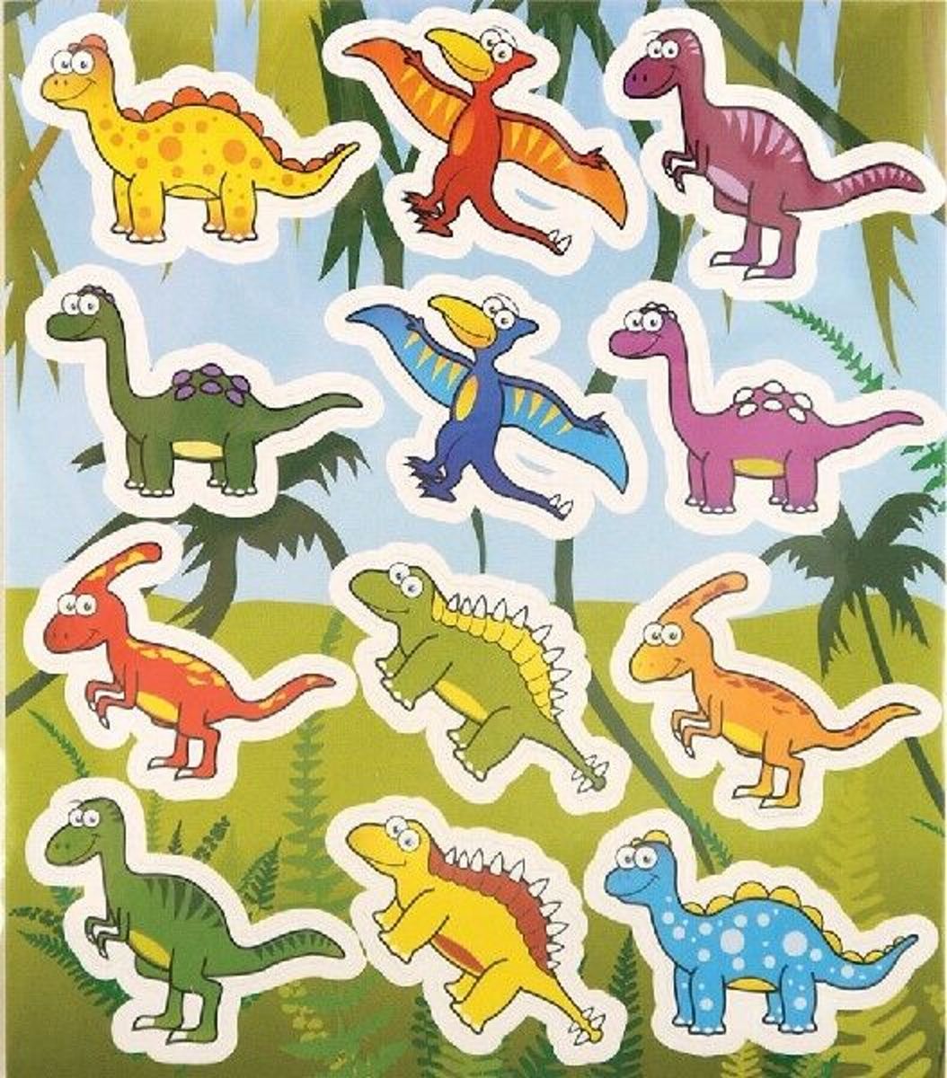 10 velletjes dinosaurus stickers