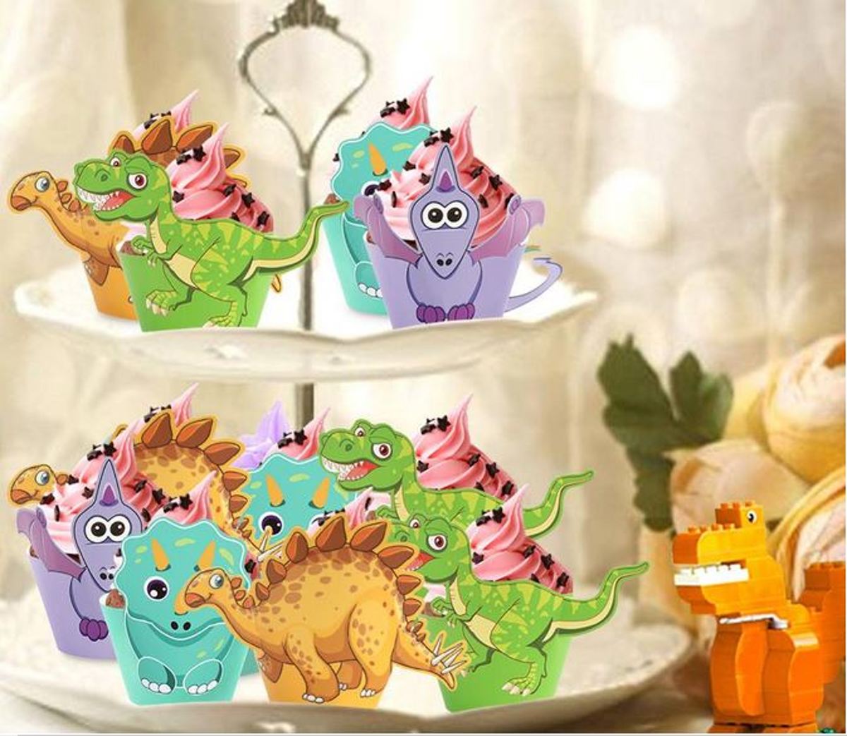 12 stuks cupcake omslagen dinosaurussen