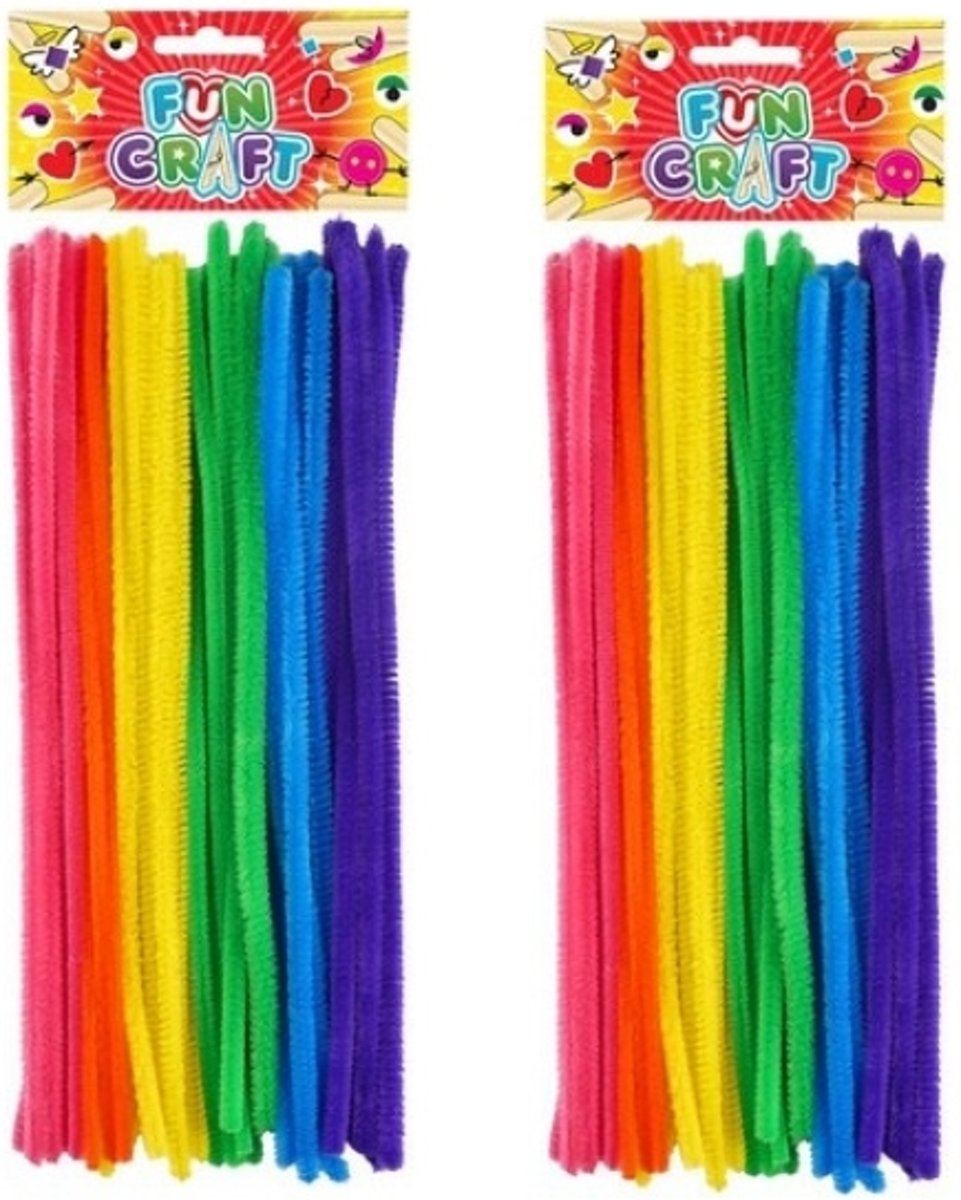 2 pakjes Chenille draad  30 cm multicolor