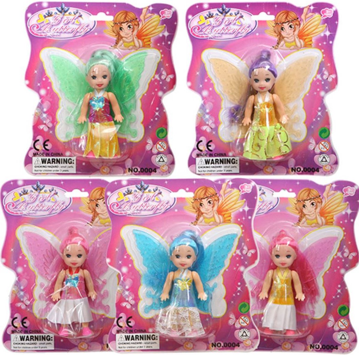 2 stuks Fairy poppetje - met vleugels