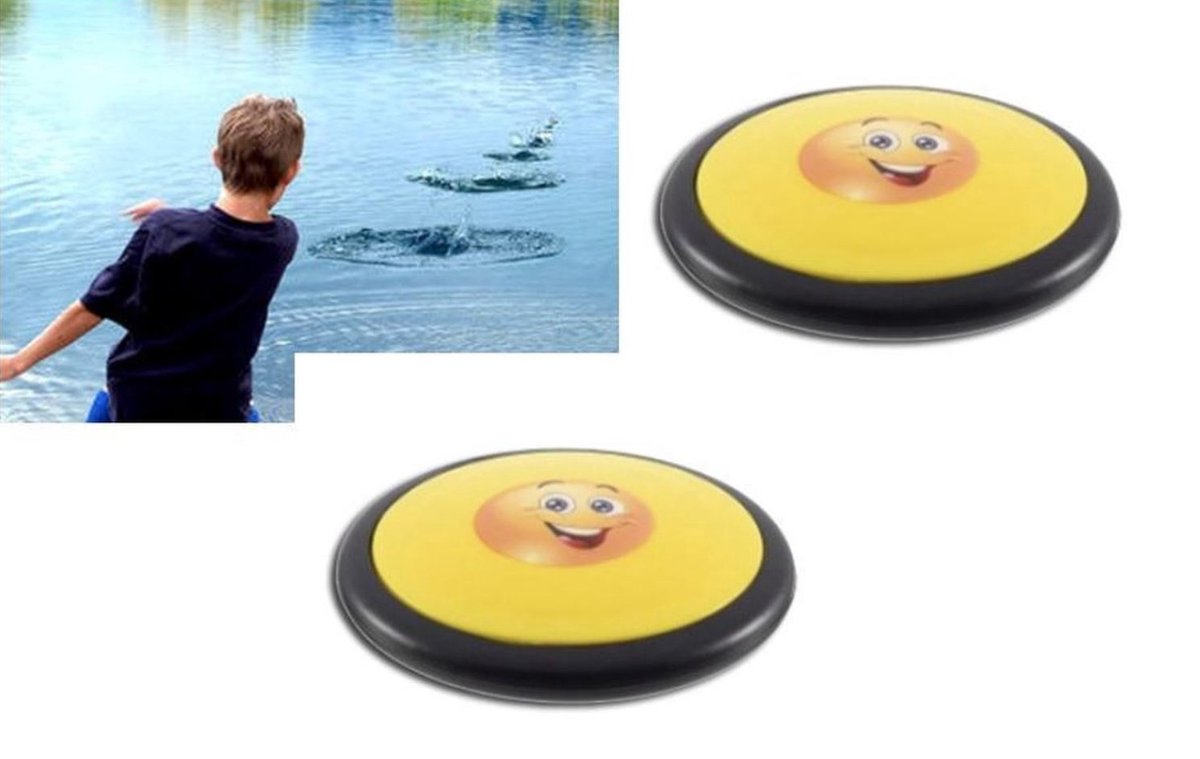 2 stuks Jumpy water stuiter schijf Smiley 8 cm - Pippashop