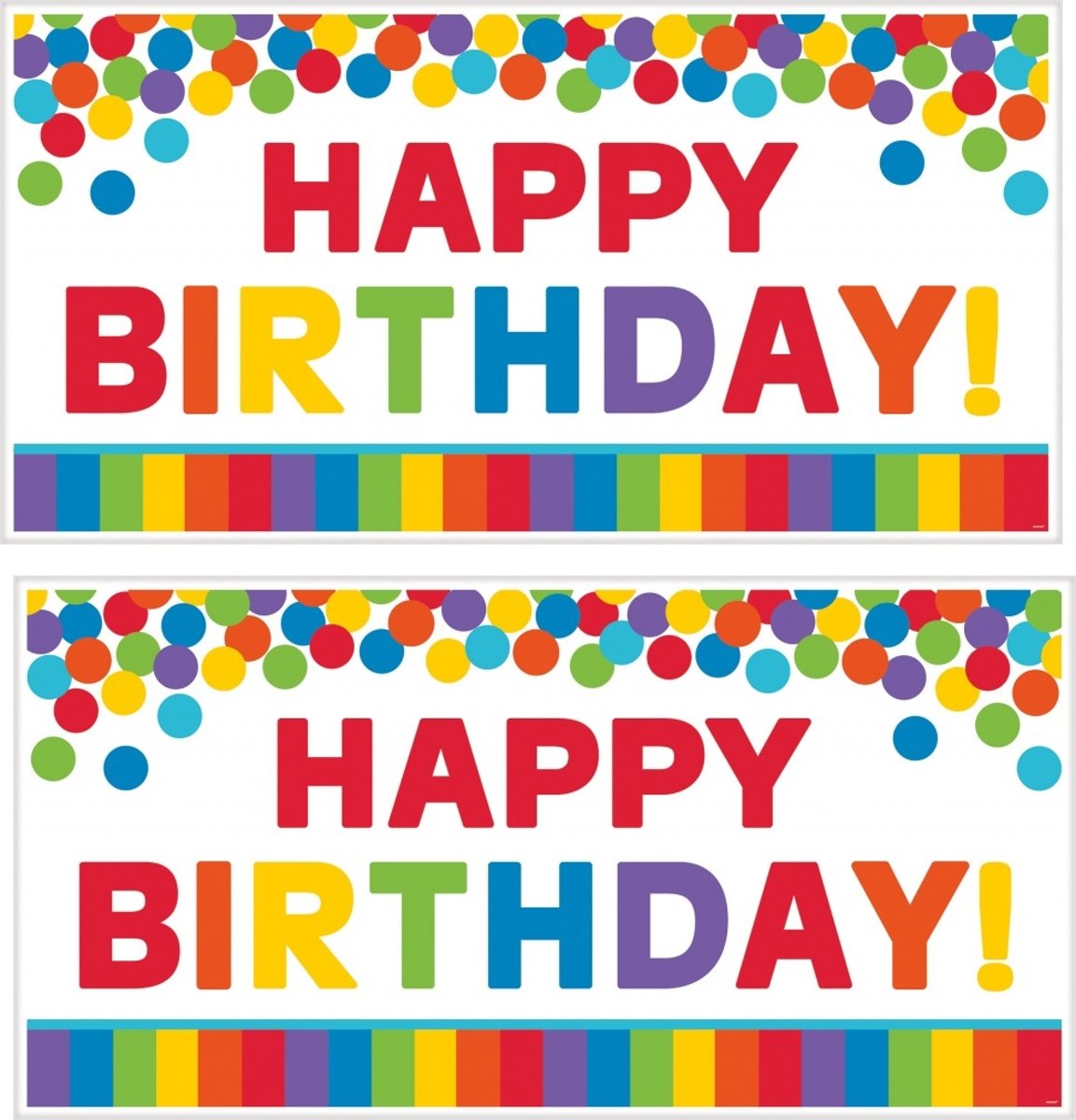 2 stuks verjaardagsbanner Happy Birthday multicolor 165 x 85 cm