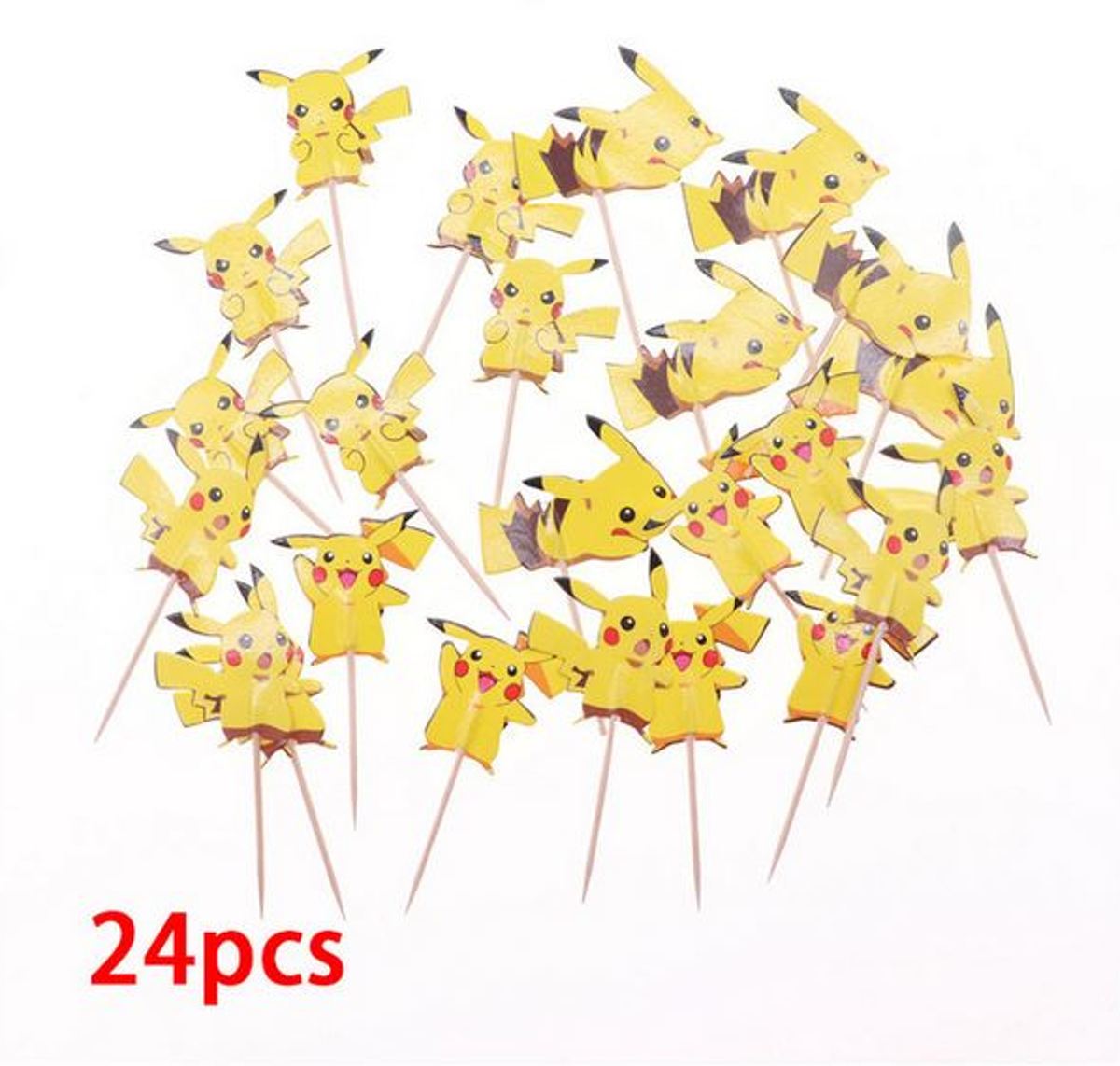 24 stuks cupcake toppers Pokemon