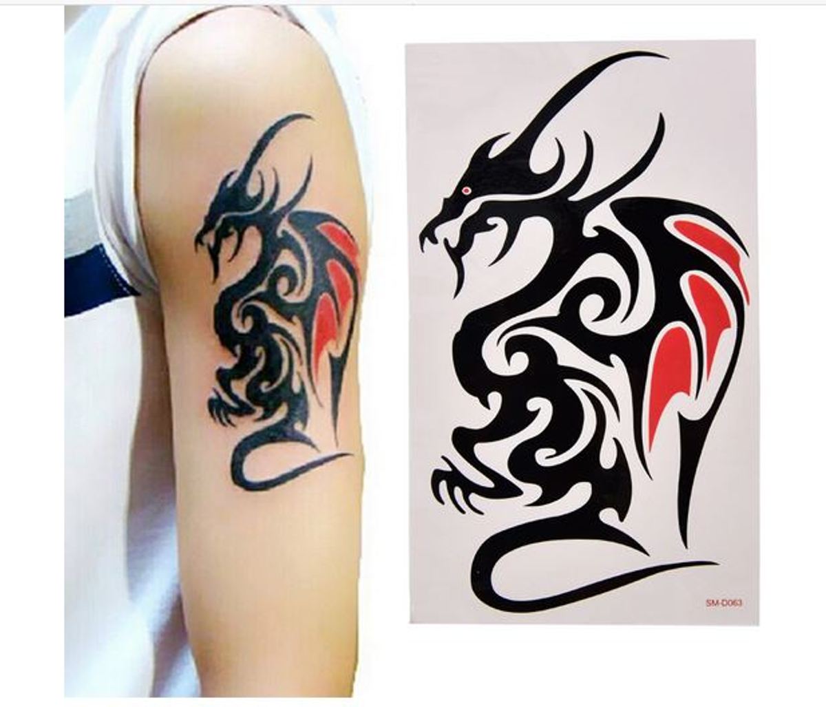 3 stuks tattoo tribal draak 10.5 x 6 cm