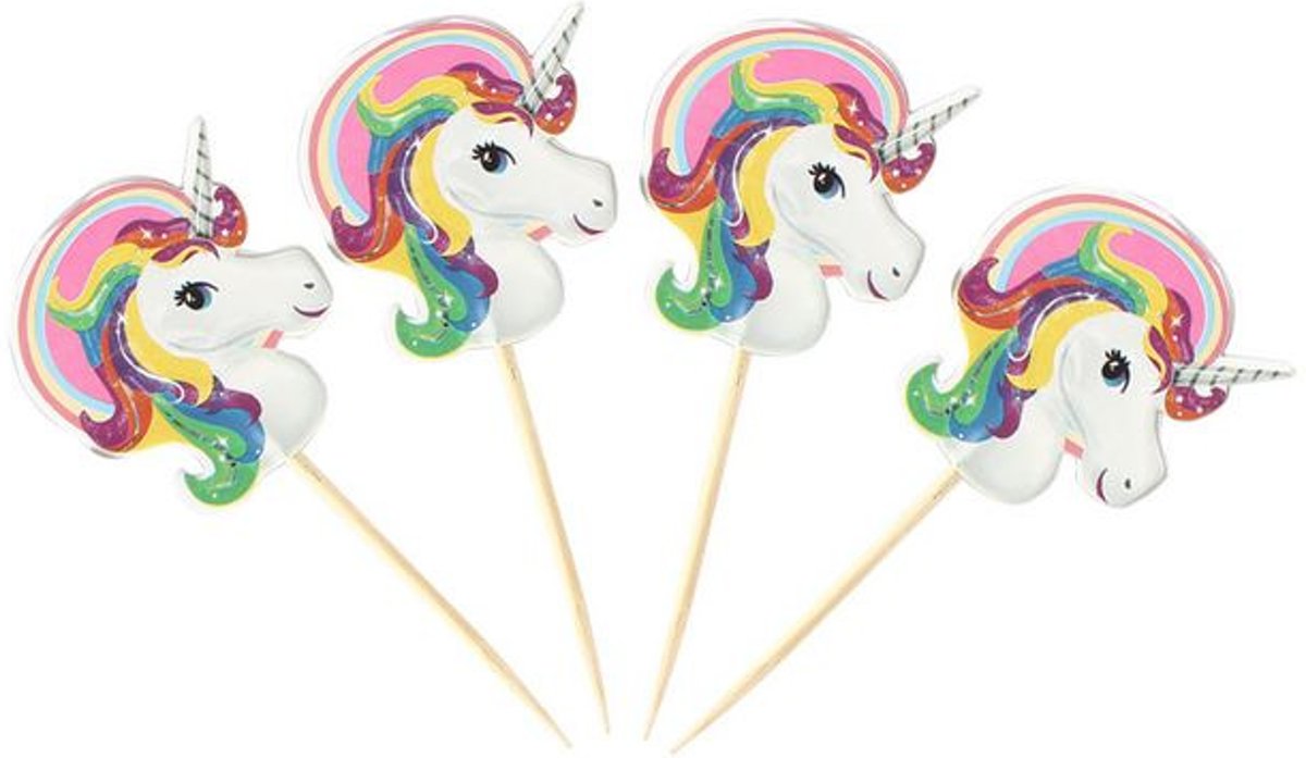 40 stuks cupcake toppers unicorn / eenhoorn ®Pippashop