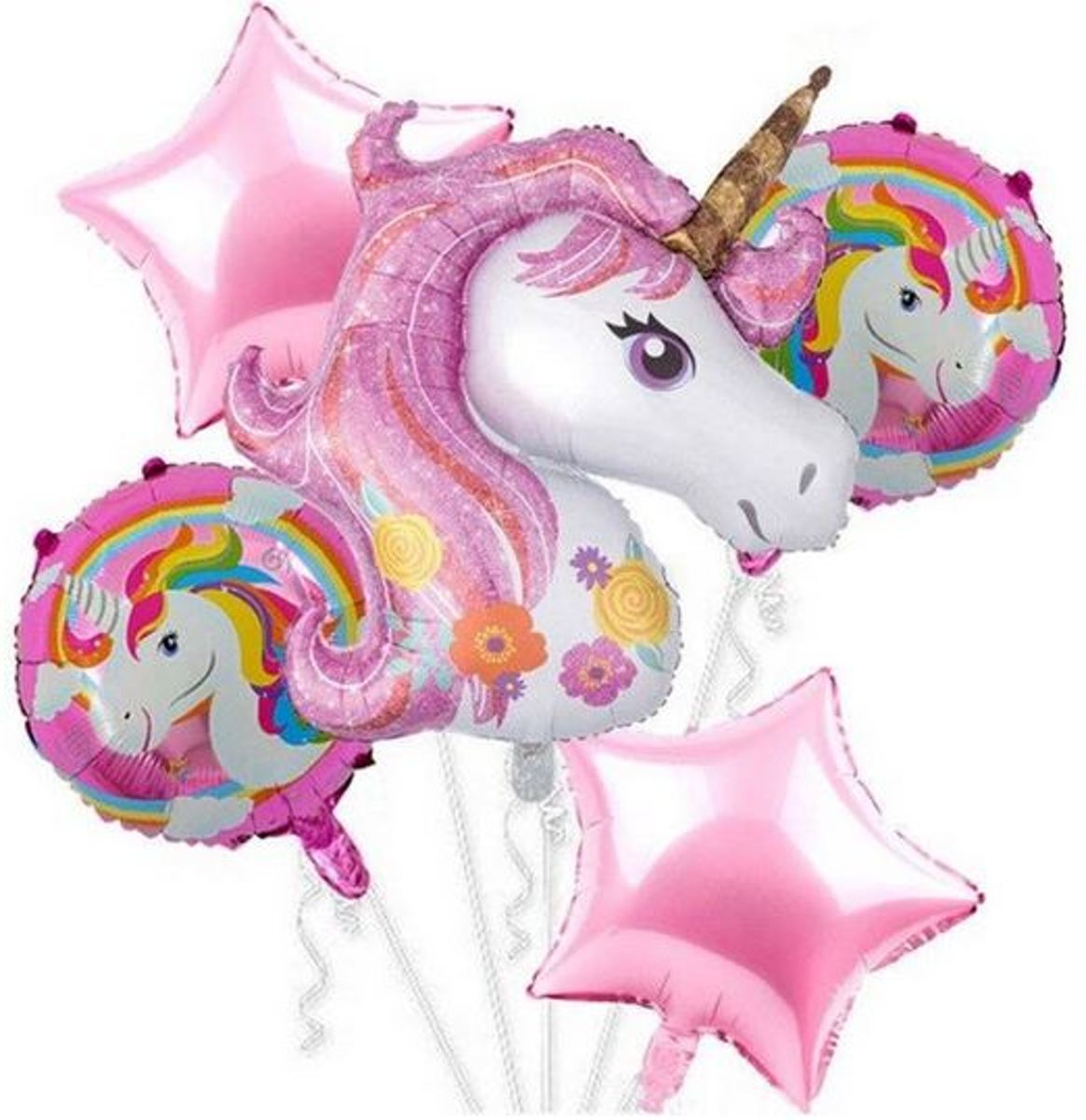 5 stuks helium ballonnen unicorn - eenhoorn