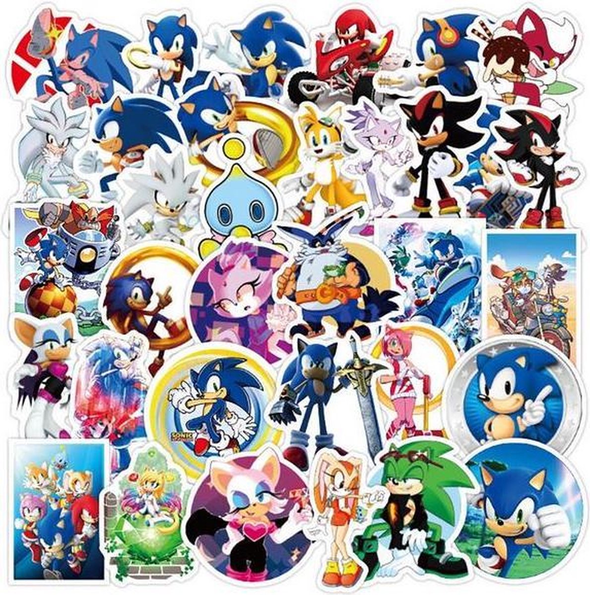 50 stuks stickers Sonic 4 tot 8 cm