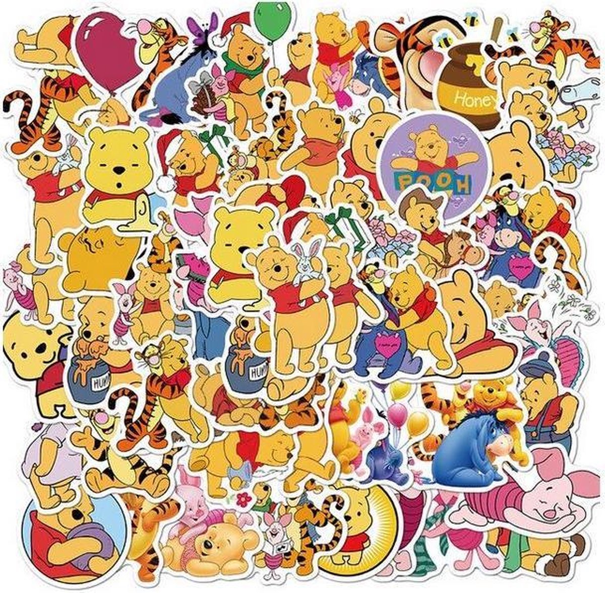 50 stuks stickers Winnie the Pooh 4 tot 8 cm