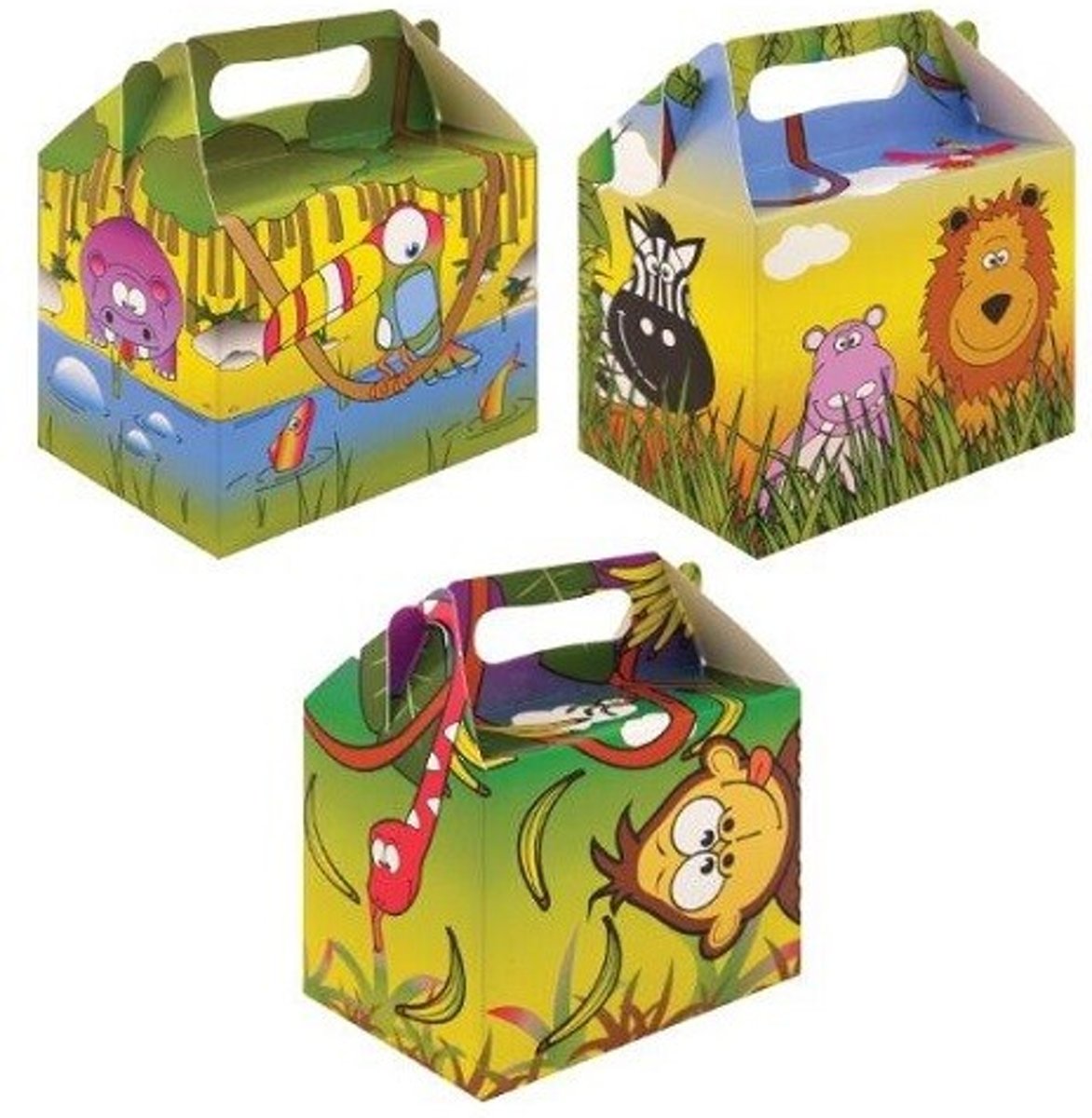 6 stuks menubox Jungle 14 x 9.5 x 18 Cm