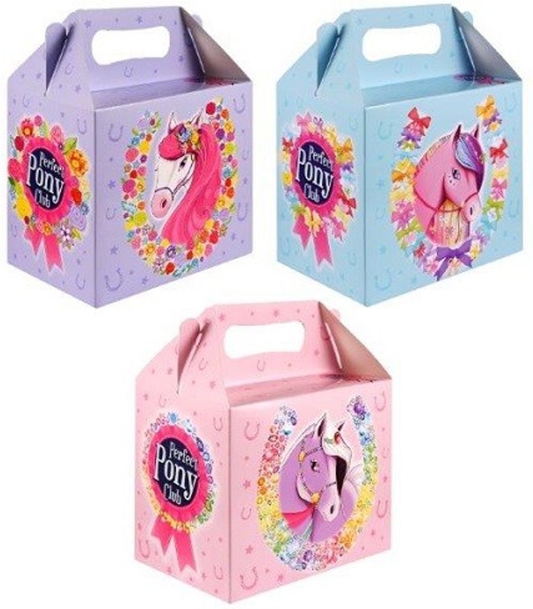 6 stuks menubox ponys 14 x 9.5 x 18 Cm