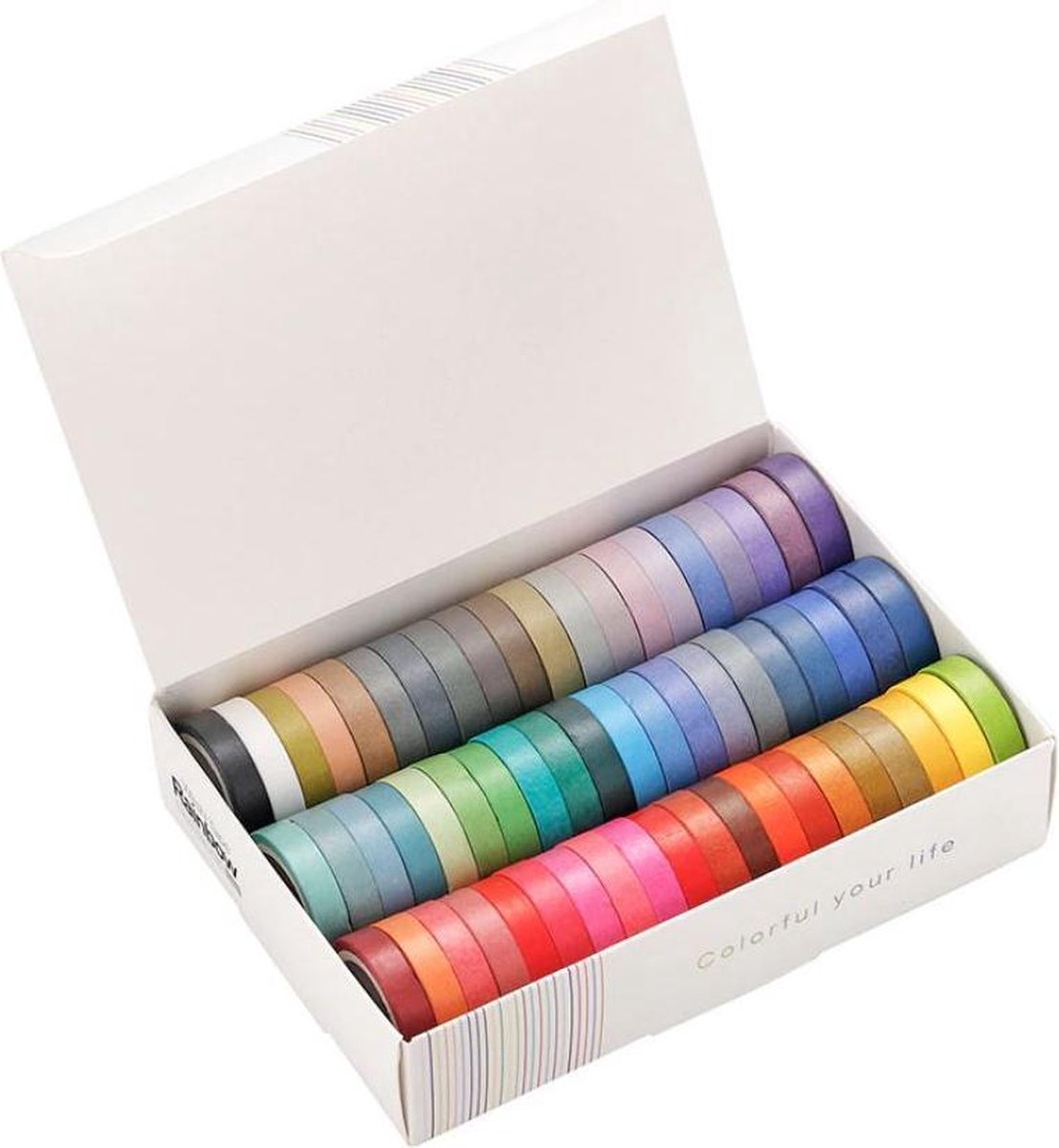 60 stuks multicolor wahi tape 8mm