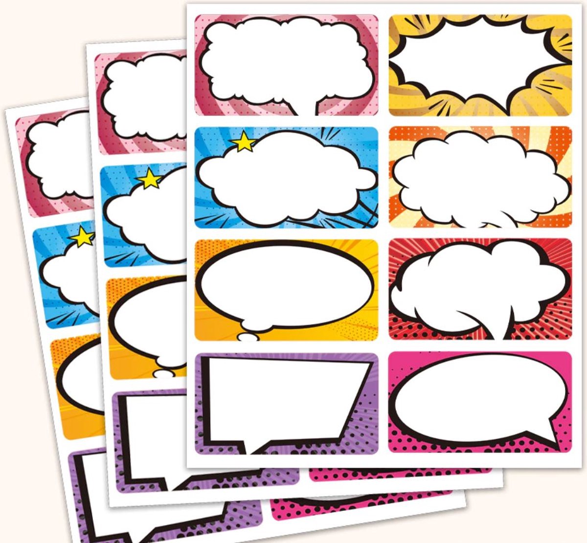 80 stuks naam stickers 9x5 cm - Pippashop