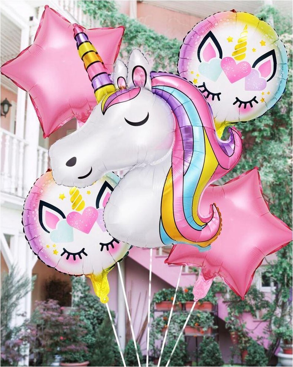 Folie ballonnen 7-delig eenhoorn - unicorn