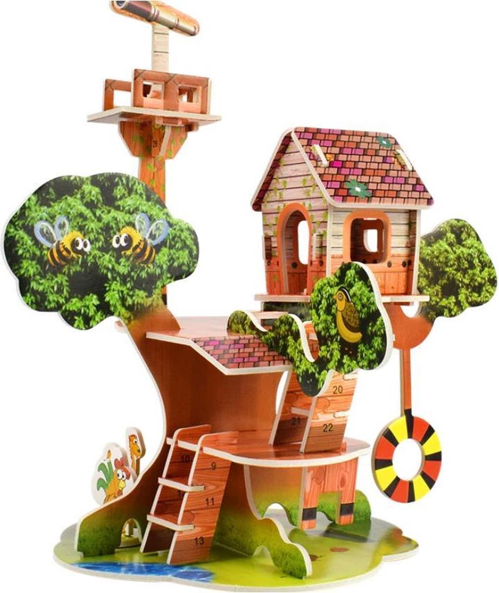 Kartonnen 3D puzzel boomhut