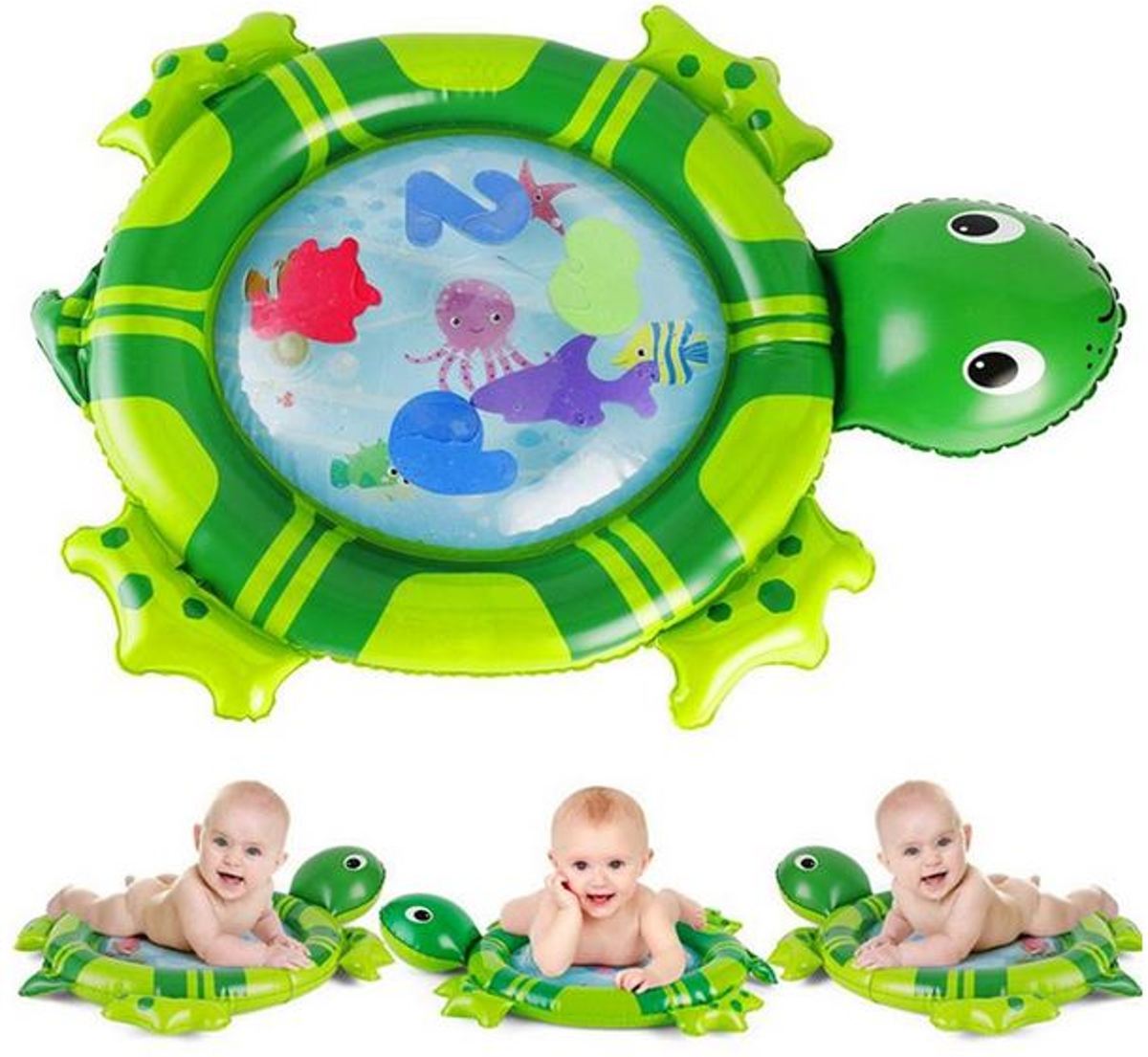 Opblaasbare baby water speelmat - schildpad