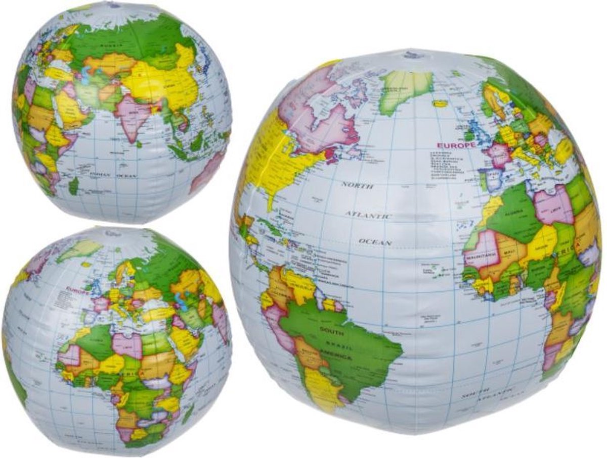 Opblaasbare wereldbol 27 cm