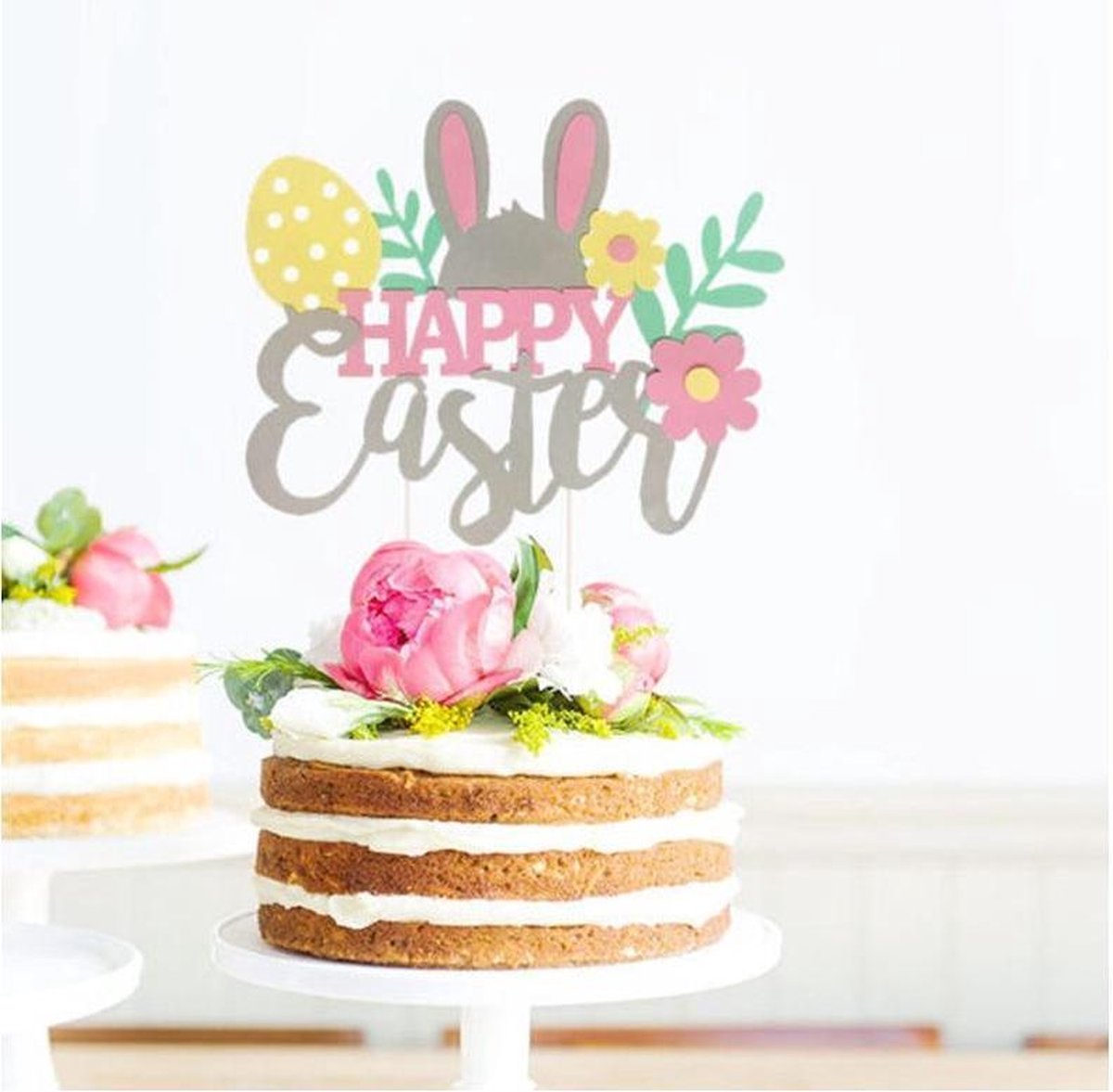 Taart topper Happy Easter - vrolijk pasen