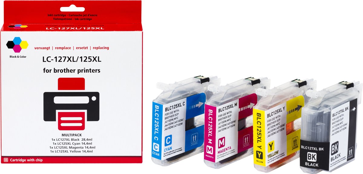 Huismerk Brother LC127XL/LC125XL 4-pack inktcartridges