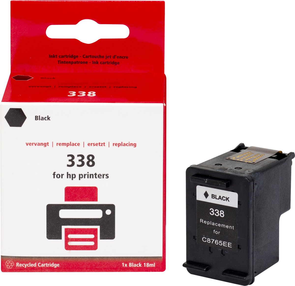 Huismerk HP 338 zwart inktcartridge