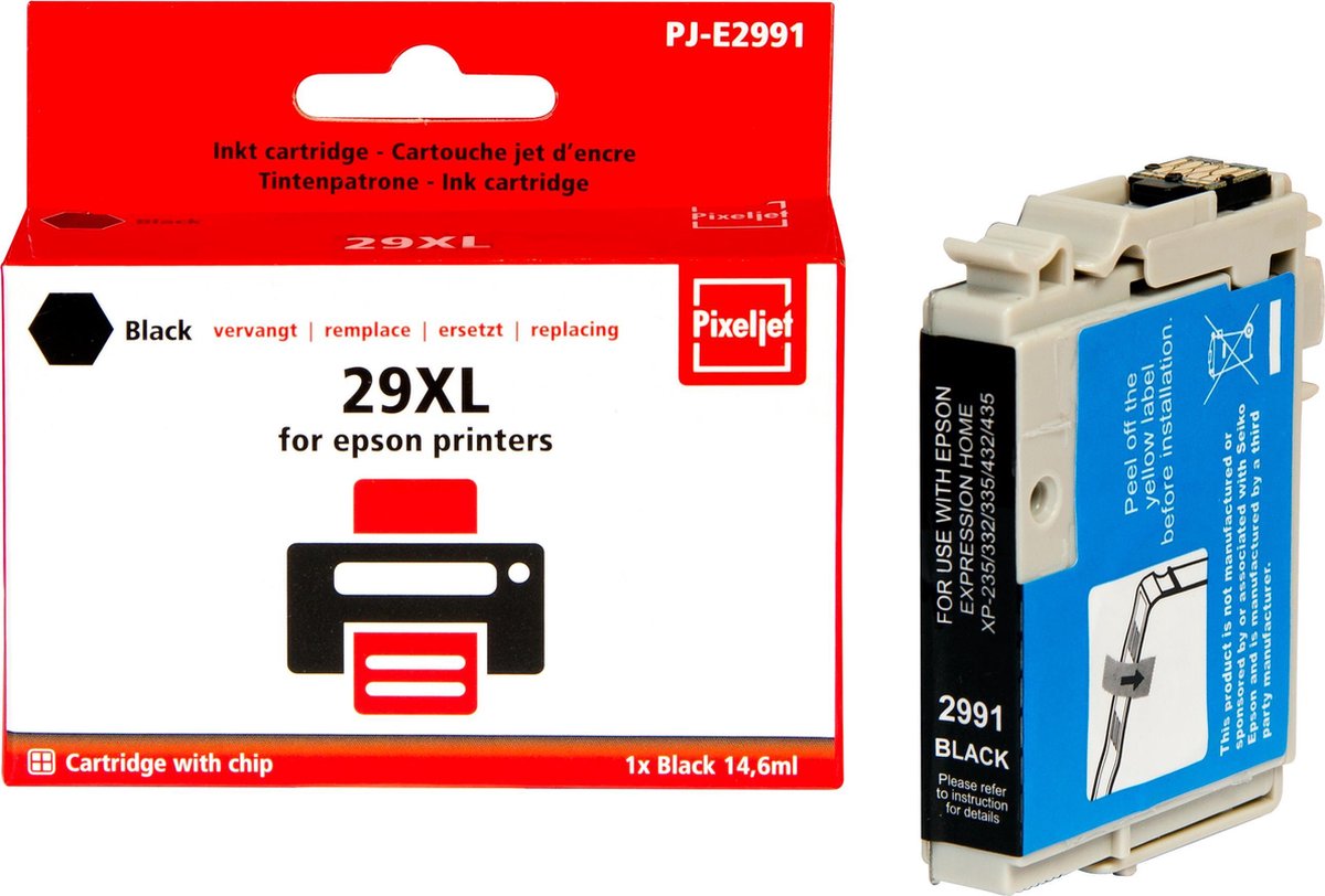 Pixeljet Epson 29XL (T2991) Inktcartridge - Zwart