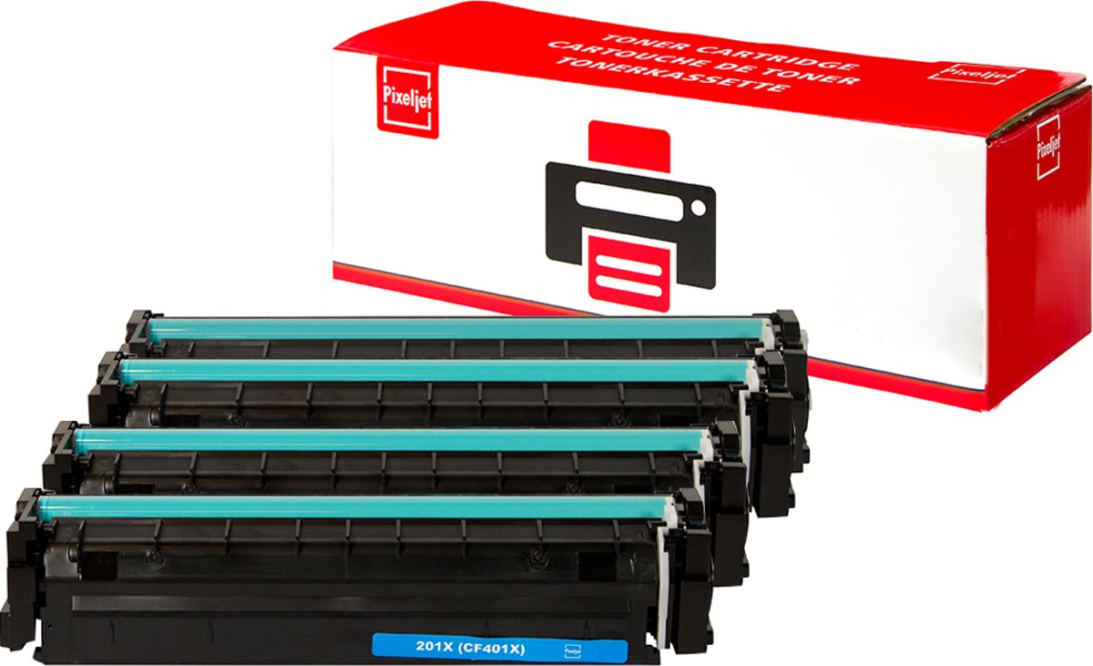 Pixeljet HP 201X Toner (4-pack) Zwart, Cyaan, Magenta en Geel