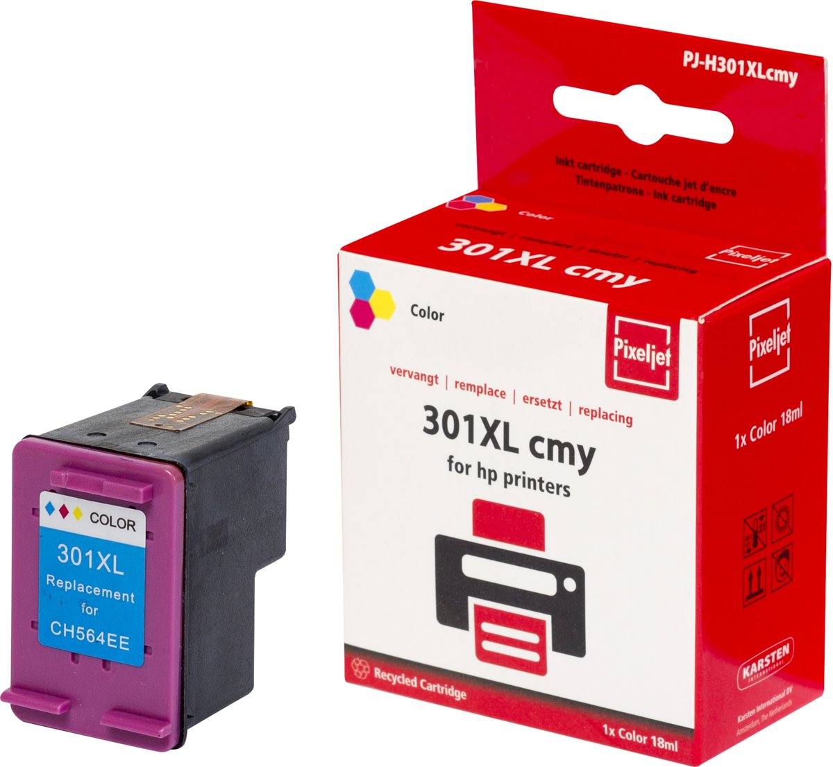 Pixeljet HP 301XL kleur cmy inktcartridge