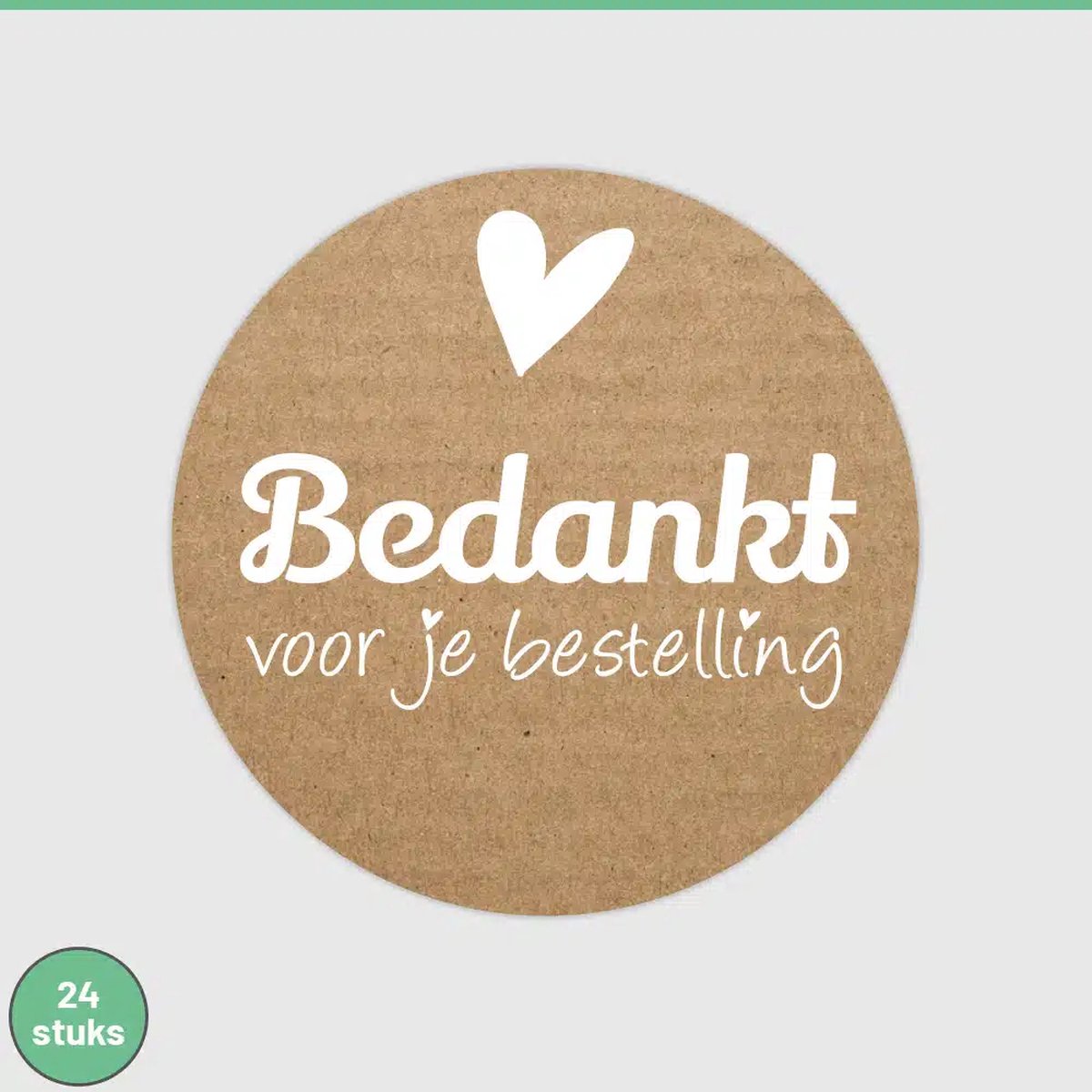 24 Sluitstickers Bedankt voor je bestelling - Bedankt Stickers - Sluitzegel bedankt voor je bestelling stickers hartje