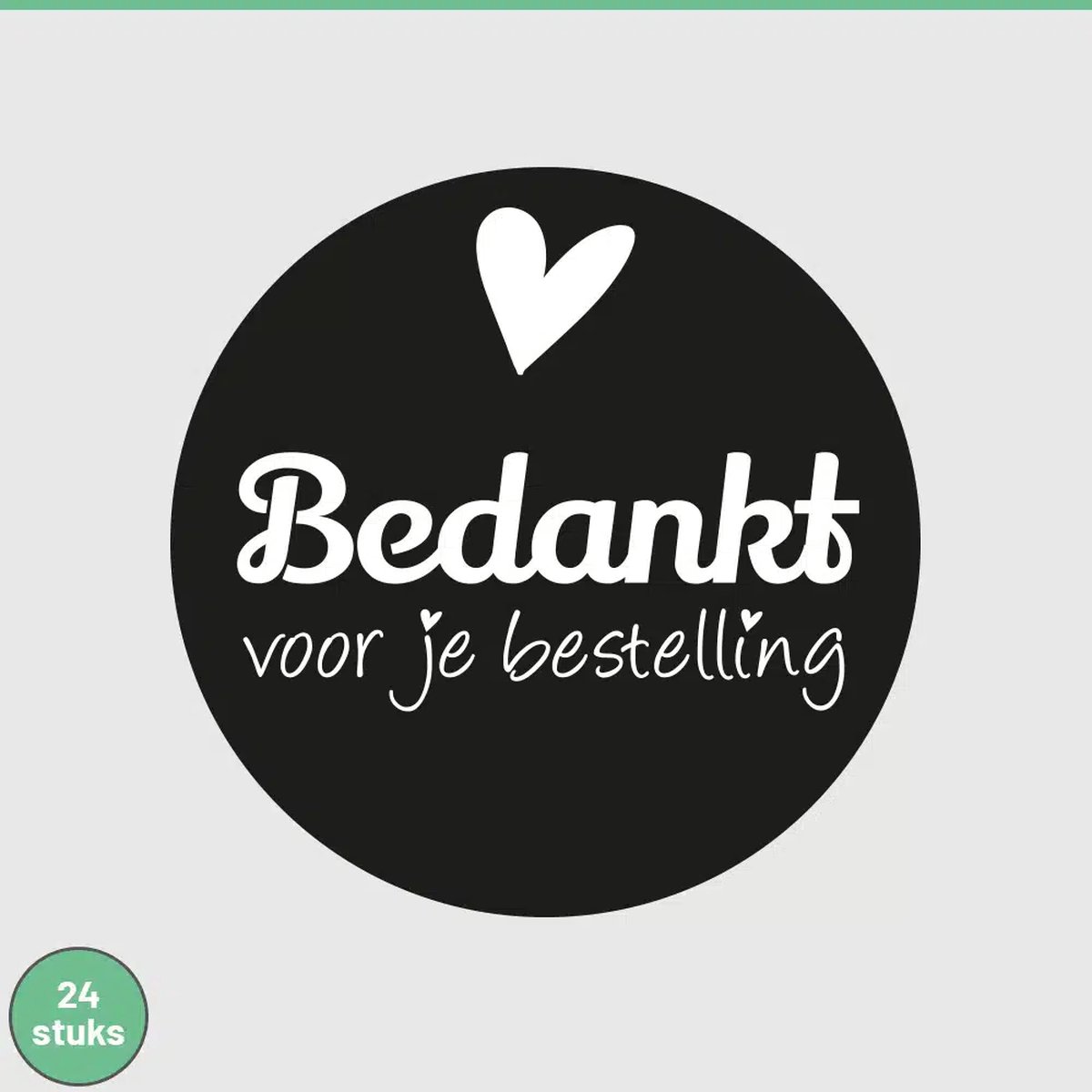 24 Sluitstickers Bedankt voor je bestelling - Bedankt Stickers - Sluitzegel bedankt voor je bestelling stickers hartje