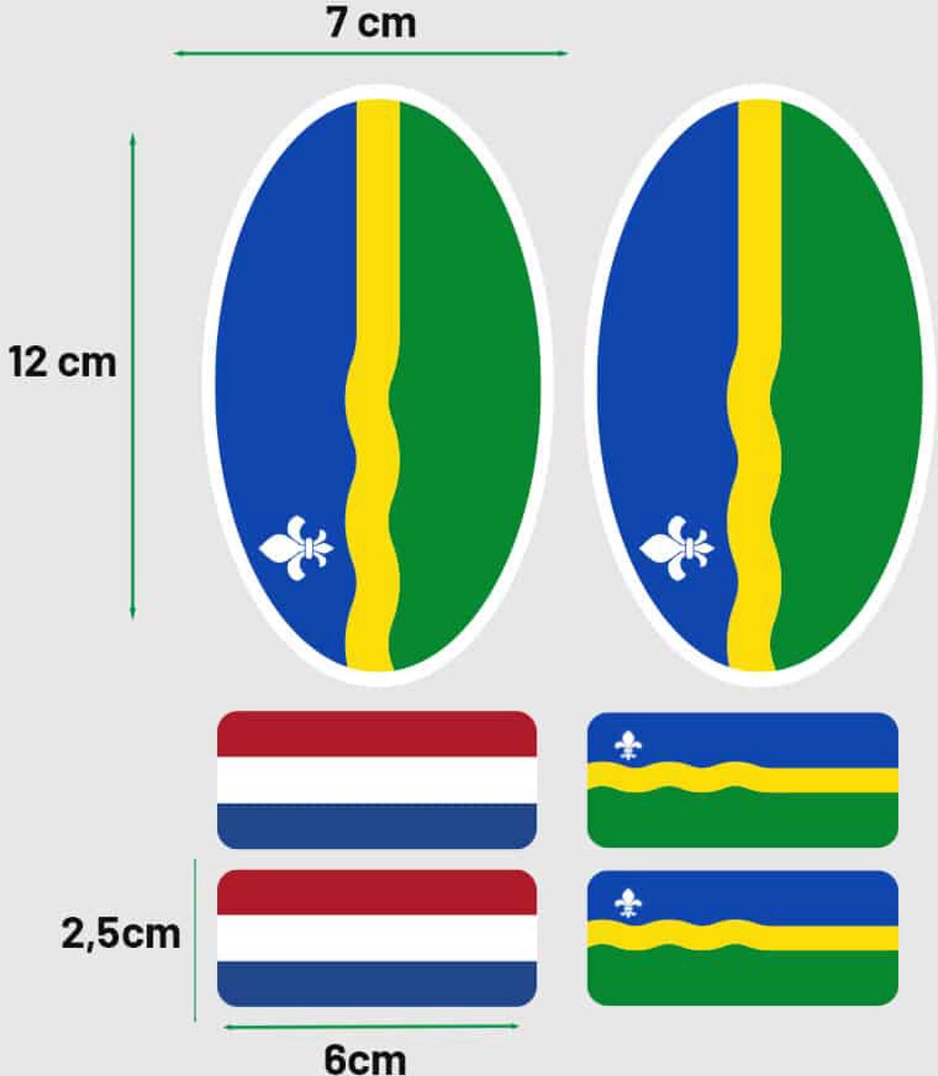 Flevoland vlag stickers auto - UV - en Waterproof