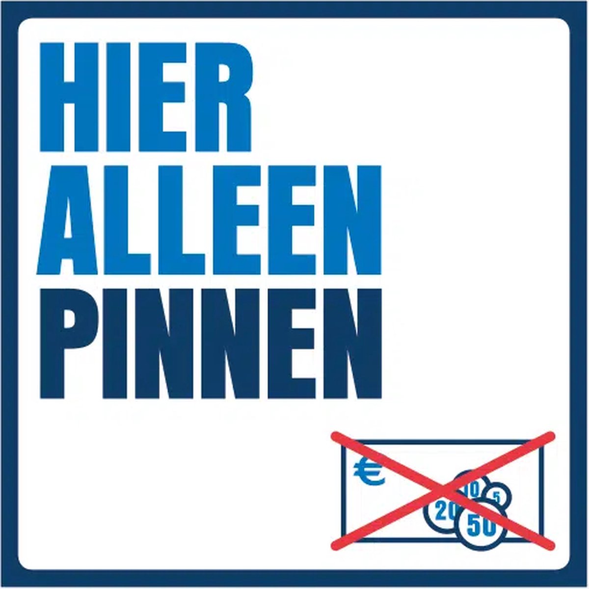 Hier alleen pinnen sticker 10x10cm - Pin only stickers - Gelamineerd (UV en waterproof) - Kassa stickers