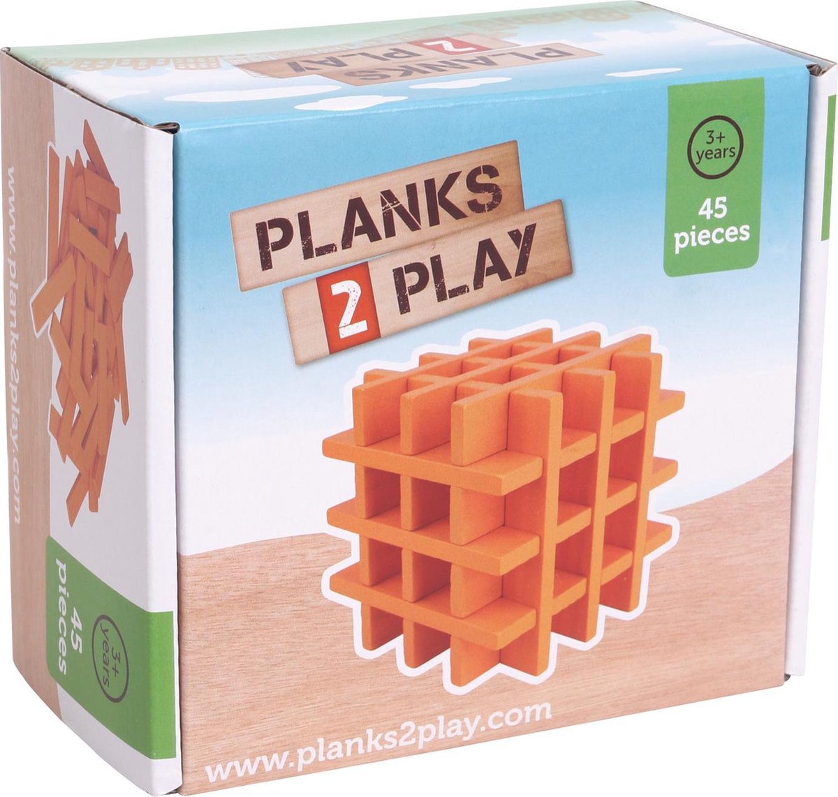   Gekleurde Houten Plankjes Set - 45 stuks - Oranje