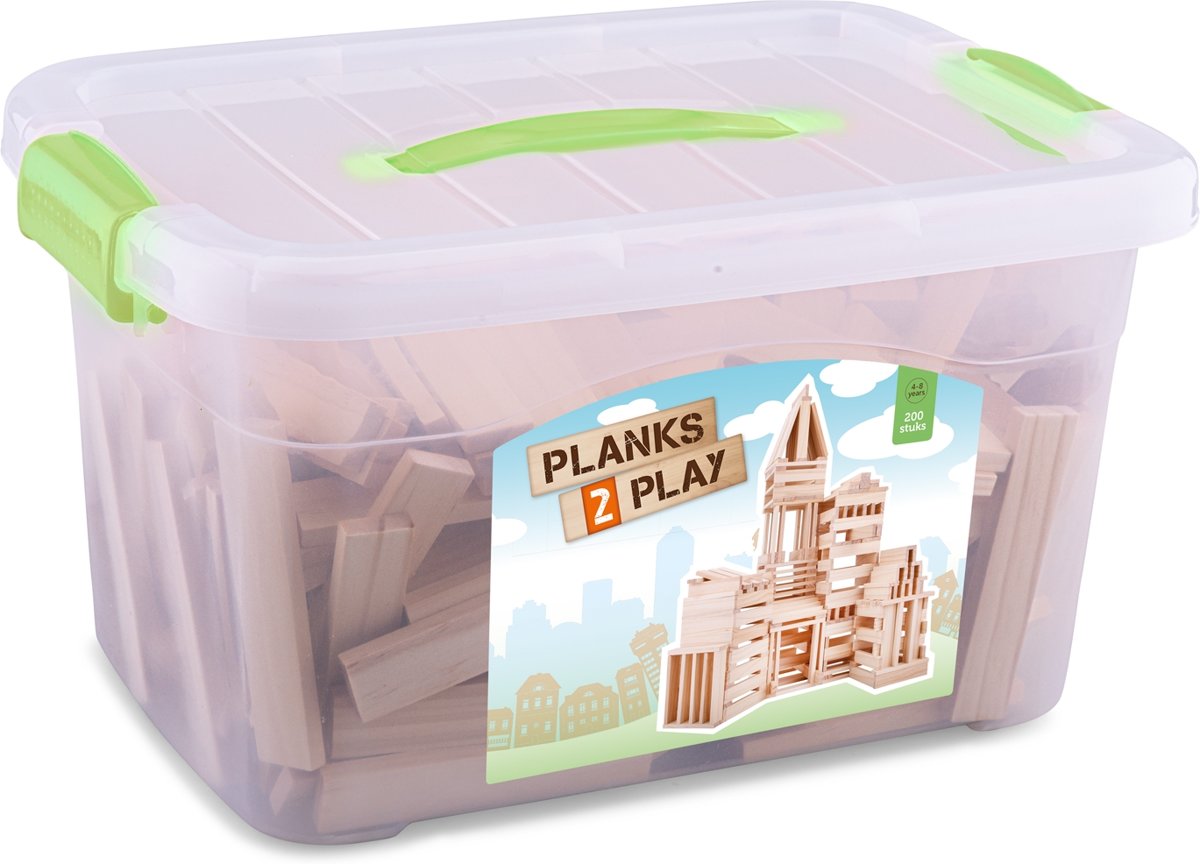 Planks2Play Houten Plankjes - 200 stuks - Blank