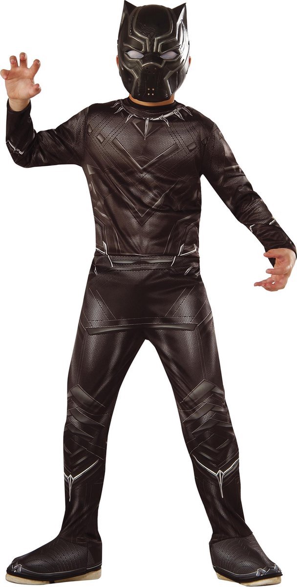 Super hero Marvel Black Panther verkleedkostuum voor kinderen - maat M 110-120 cm - Carnaval, Halloween en verjaardag pak kids suit