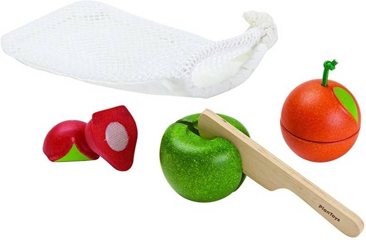 Plan Toys Fruit set - zak 6/stuk Plan Toys Fruit set - zak 6/stuk