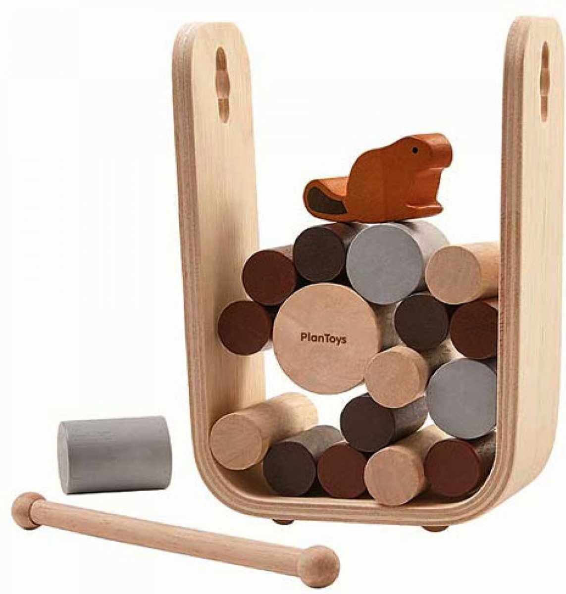 Plantoys - 4627 - Bever Spel - Stapelspel - Timber Tumble