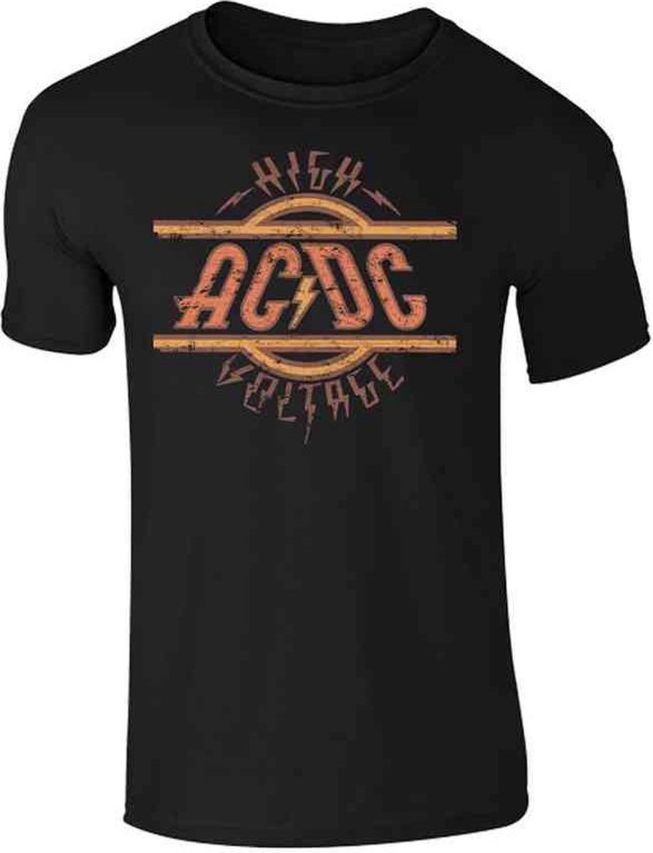 AC/DC Heren Tshirt -L- High Voltage Zwart