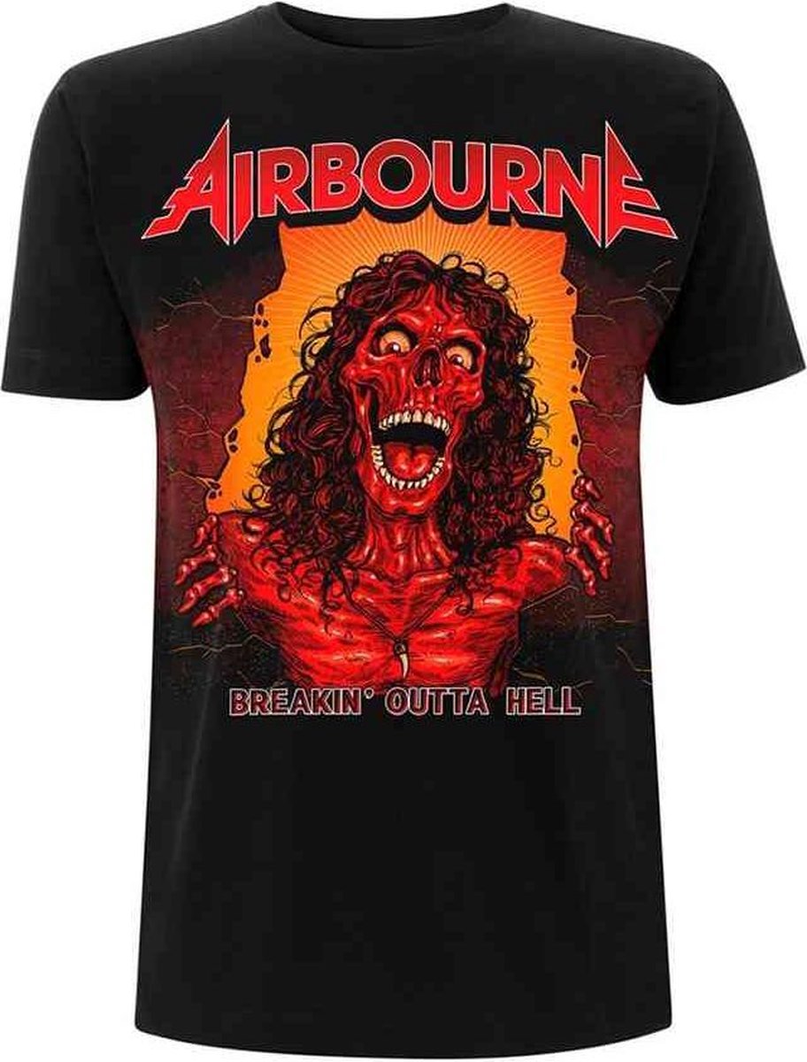 Airbourne Heren Tshirt -XXL- BOH Skeleton Zwart