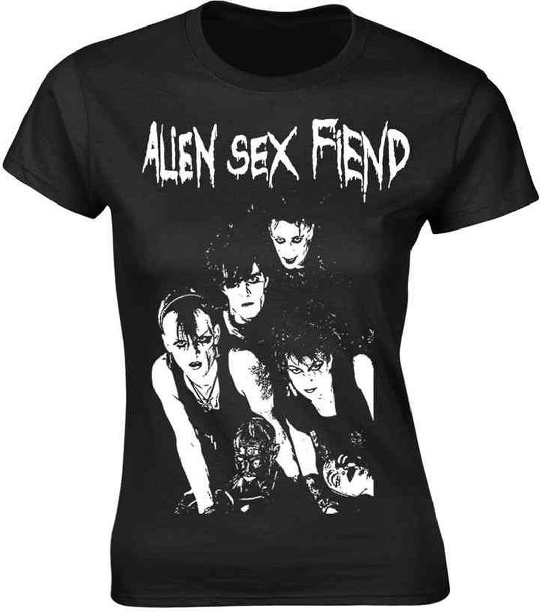 Alien Sex Fiend Dames Tshirt -S- Band Photo Zwart