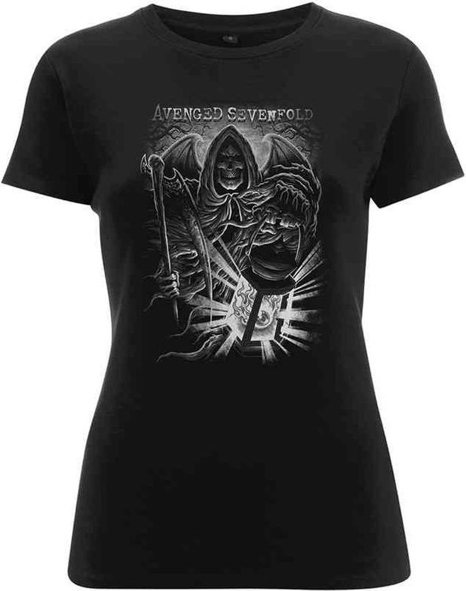 Avenged Sevenfold Dames Tshirt -L- Reaper Lantern Zwart