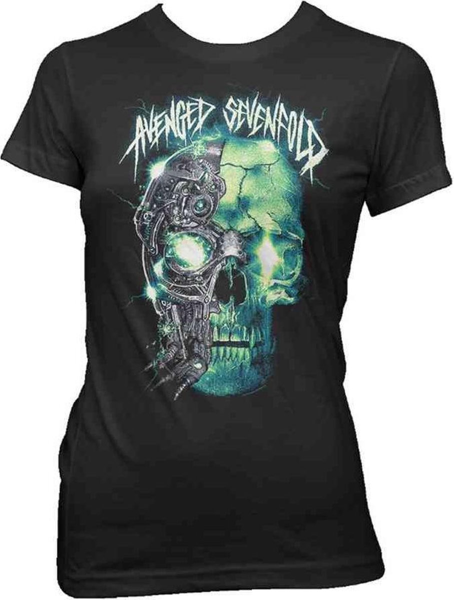 Avenged Sevenfold Dames Tshirt -XL- Turbo Skull Zwart