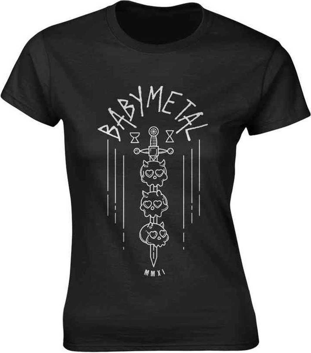 Babymetal Dames Tshirt -L- Skull Sword Zwart