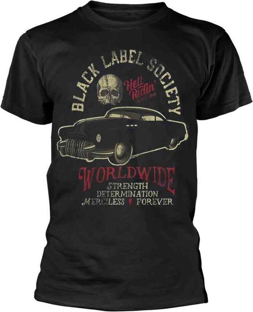 Black Label Society Heren Tshirt -S- Hell Riding Hot Rod Zwart