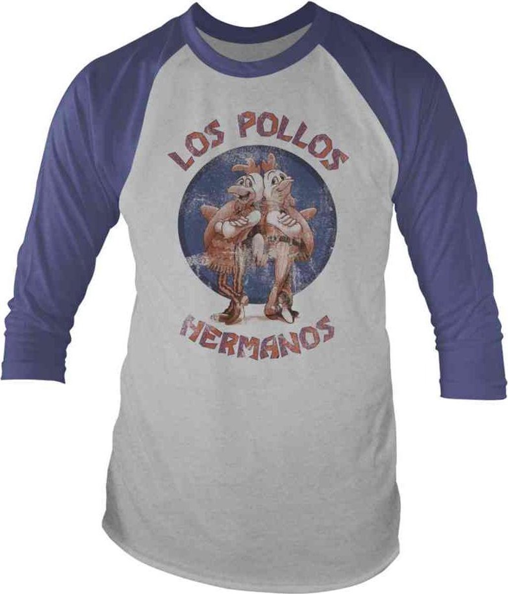 Breaking Bad Raglan top -S- Los Pollos Grijs/Paars