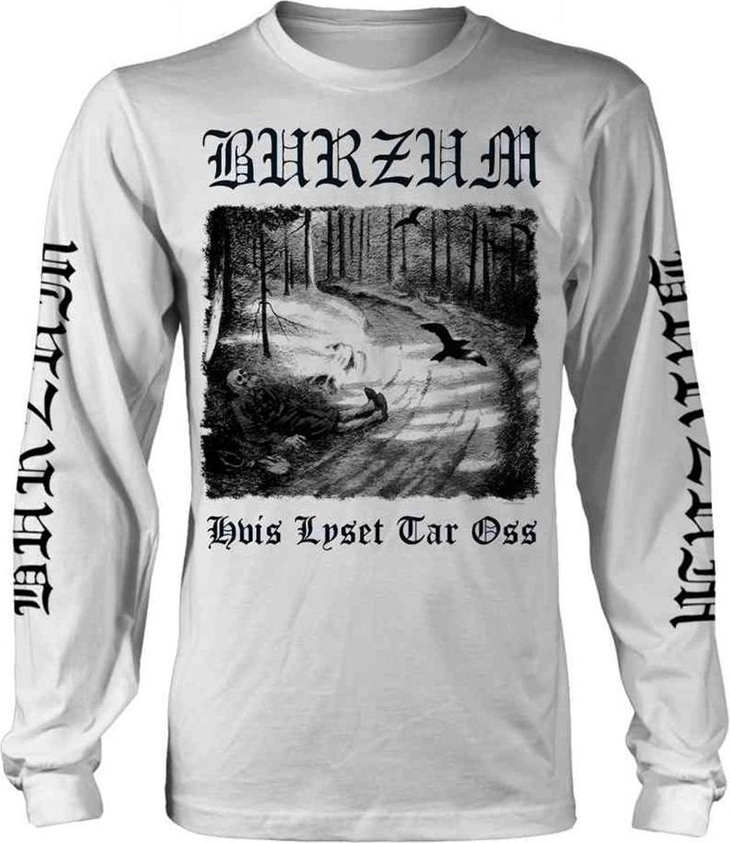 Burzum Longsleeve shirt -M- HVIS LYSET TAR OSS (WHITE) Wit