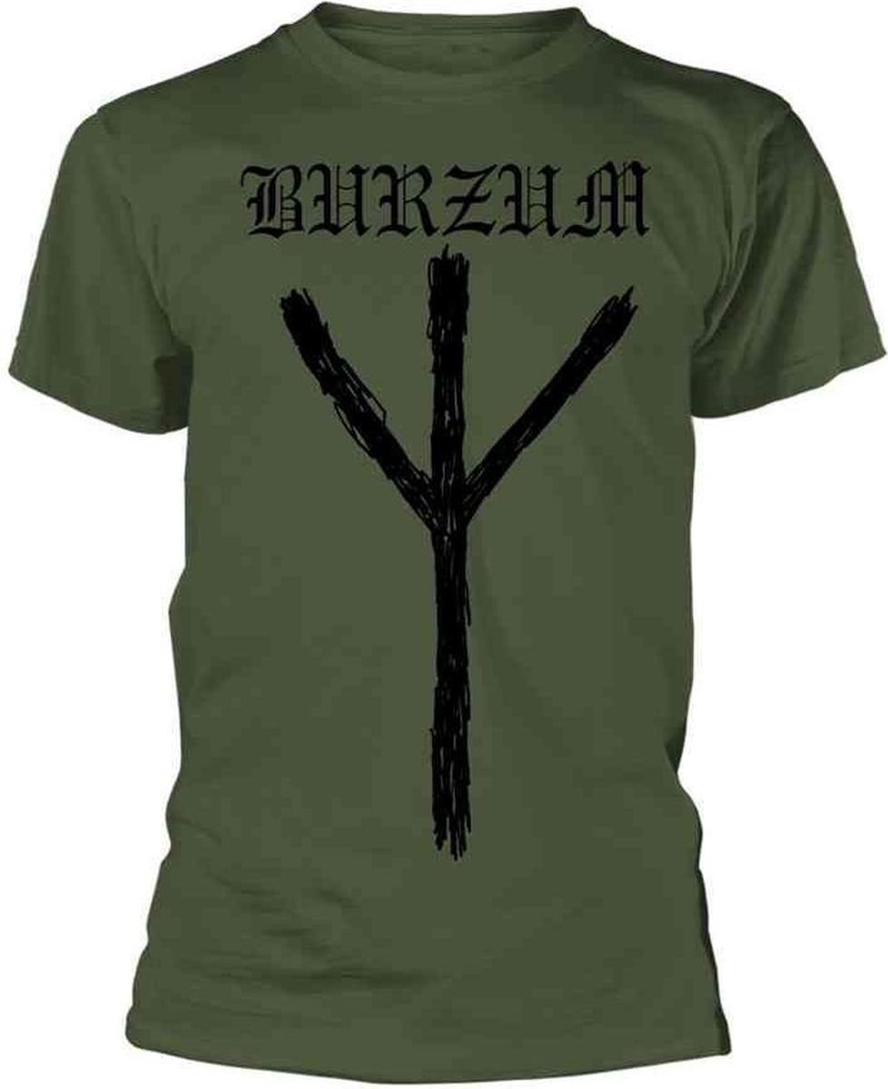 Burzum Unisex Tshirt -M- RUNE (GREEN) Groen