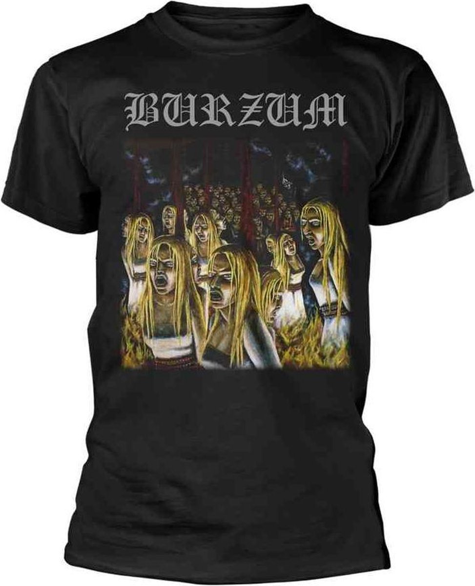 Burzum Unisex Tshirt -S- BURNING WITCHES Zwart