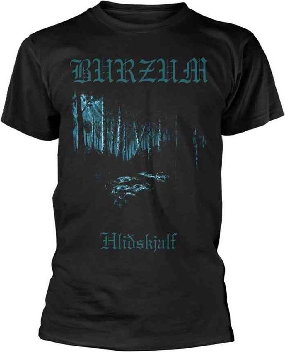 Burzum Unisex Tshirt -S- HLIDSKJALF Zwart