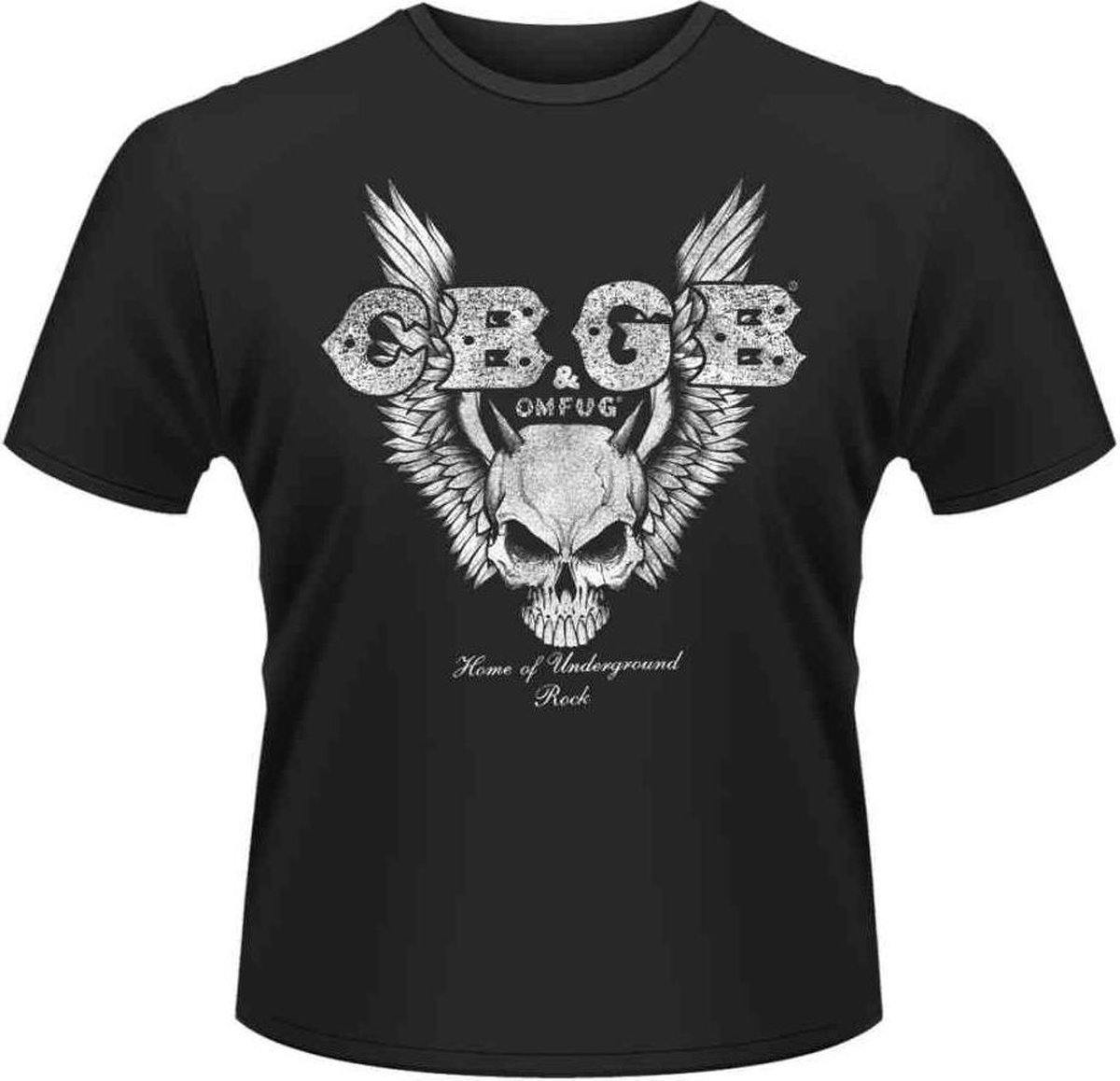 CBGB Heren Tshirt -XL- Skull Wings Zwart