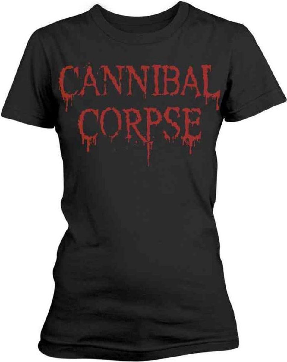 Cannibal Corpse Dames Tshirt -L- Dripping Logo Zwart