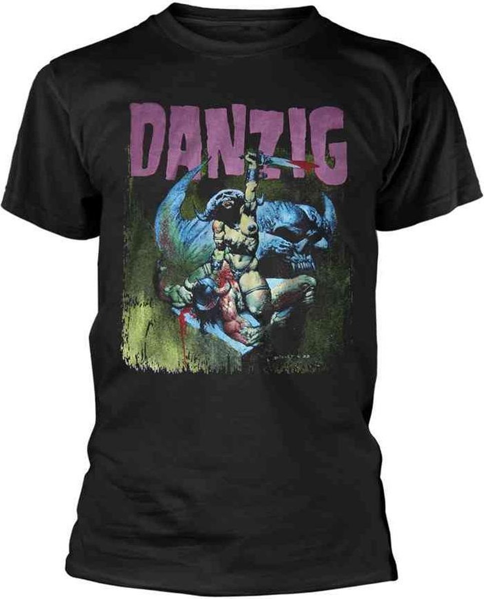 Danzig Heren Tshirt -L- Warrior Zwart